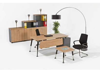 Holzmöbel Arbeitszimmer Schreibtisch Aktenschrank Couchtisch Set Tisch 3tlg