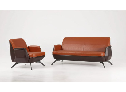Sofasitzgarnitur Zweisitzer Sessel Arbeitszimmermöbel Luxus Designer Büro