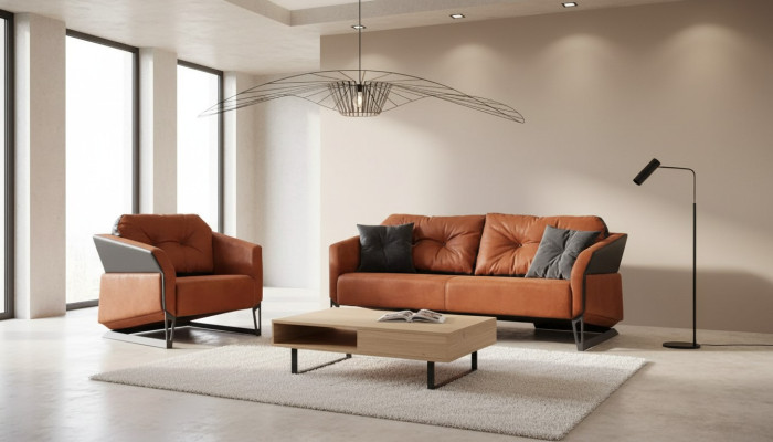 Moderne Sofagarnitur Arbeitszimmermöbel Dreisitzer Büro Sessel Textil 3+1