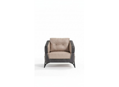 Beige Sessel Arbeitszimmer Textil Möbel Luxus Sitz Polstersessel Lehntuhl