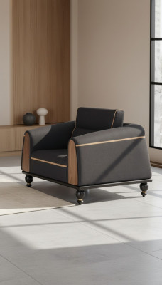 Designer Sessel Neu Möbel Schwarz Sitz Arbeitszimmer Luxus Polstersessel