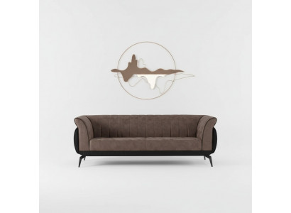 Brauner Dreisitzer Arbeitszimmer Sofa Luxus Designer Möbel Büro Couch