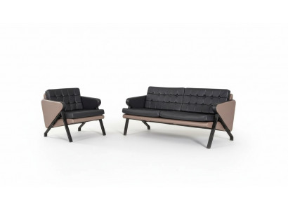 Moderne Sofagarnitur Luxus Zweisitzer Sessel Polster Design Arbeitsmöbel 2+1