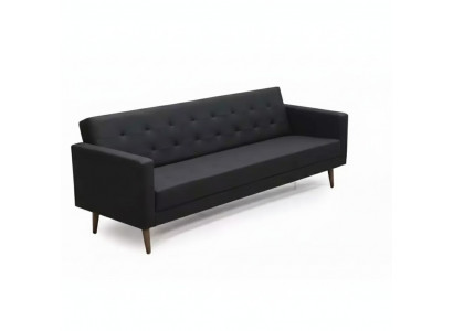 Schwarz Sofa 3 Sitzer Arbeitzimmer Textil Möbel Couch Polster Stoff