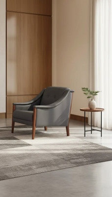 Sessel Arbeitszimmer Polstersessel Grau Sitz Möbel Textil Modern Designer
