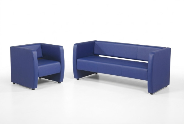 Blaue Komplette Sofagarnitur Büroeinrichtung Luxus Polstergarnitur 2+1