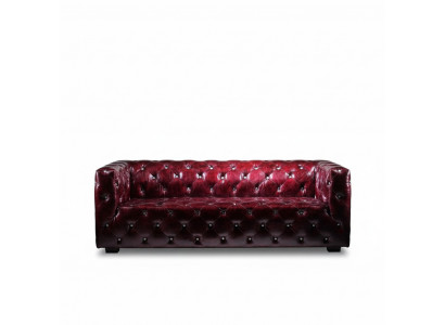 Chesterfield Sofa 3 Sitzer Ledersofa Couch Polstersofa Bordo Sofas Leder
