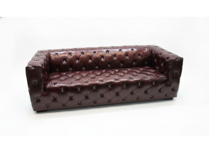 Sofa Chesterfield 3 Sitzer Luxus Couch Braun Sofas Ledersofa 250cm