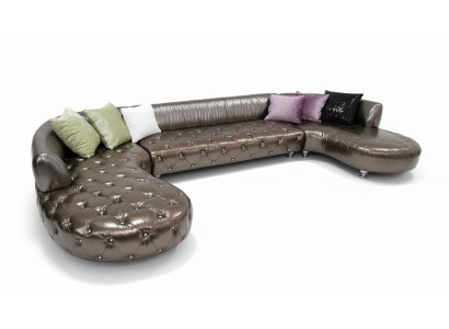 Chesterfield Ecksofa U Form Luxus Couch Wohnlandschaft Gold Eckgarnitur