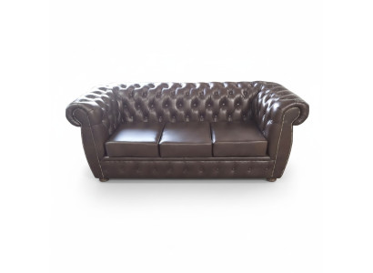 Chesterfield Sofa Ledersofa Couch 3 Sitzer Original Braun Sofas
