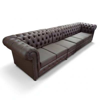 Chesterfield Big Sofa Couchen Ledersofa xxl Big Sofas Braun Couch 6 Sitzer