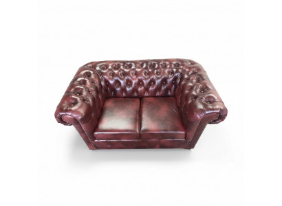 Sofa Chesterfield 2 Sitzer Leder Lounge Couchen Sofas Braun Modern