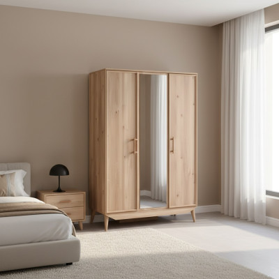 Kleiderschrank braun Holz Schlafzimmer Möbel design Schränke Edler Schrank