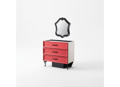 Klassisches Sideboard Kommode Schrank Kommoden Schlafzimmer Rot Holz