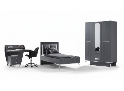Design Jugendzimmer Schlafzimmer Set Schrank Bett Schreibtisch 3tlg.
