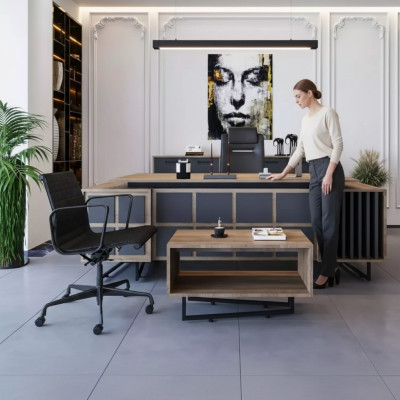 Modernes Designermöbel-Set für ein Chefbüro mit 3 Elementen
