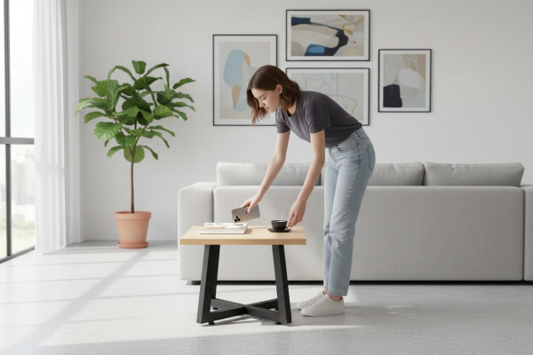 Designer Couchtisch Luxus Brauner Beistelltisch Büro Holz Möbel Stilvoll