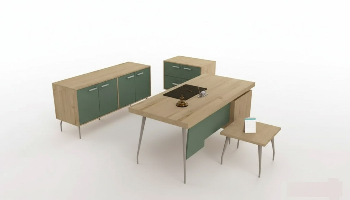 Büroeinrichtung 4tlg. Set Schreibtisch Aktenschrank Kommode Couchtisch