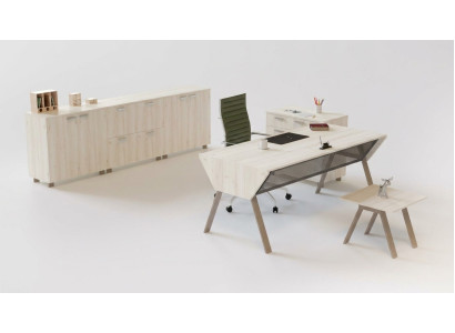 Luxuriöses Büro-Set im eleganten modernen Stil aus hochwertigem Holz 