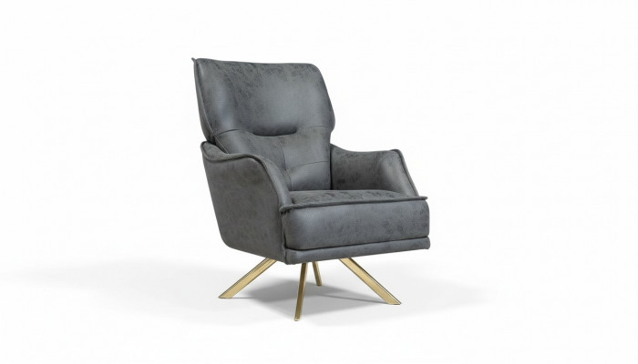Grauer Einsitzer Exklusiver Sessel Lounge Club 1-Sitzer Luxus Einsitzer