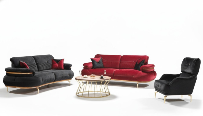 Moderne Wohnzimmermöbel Set Polster Sofa Sessel Modern 3-tlg