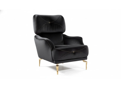 Exklusiver Textilsessel Schwarz Einzelsofa Moderne Polsterung neu