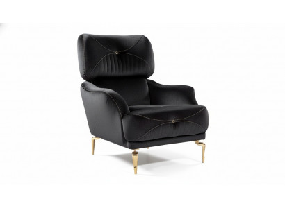 Exklusiver Textilsessel Schwarz Einzelsofa Moderne Polsterung neu