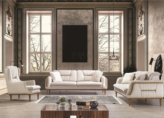 Hochwertiger Sessel Moderner weißer Luxussessel für Wohnzimmer Neu