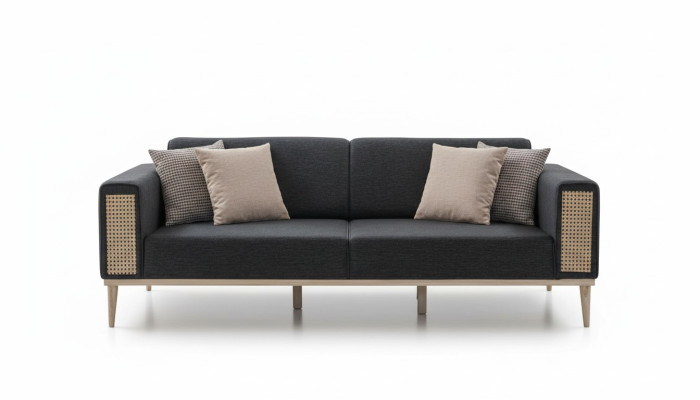 Sofa 3-Sitzer Hochwertiges Design modernes Textilsofa Wohnzimmer