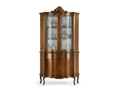 Holzvitrine Hochwertige Luxus Vitrine Schrank klassisches Design Möbel braun