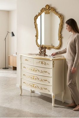 Weiße Klassische Wohnzimmer Holz Kommode Konsole Schubladen Neu Design