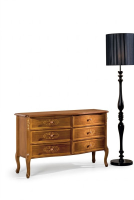Luxuriöses exklusives Design braune Holzkommode klassische Möbel neu