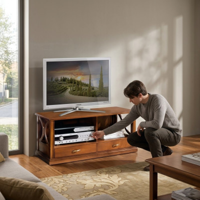 TV-Ständer 2x Schubladen Luxus Designer Möbel Wohnzimmer Ablage Schrank