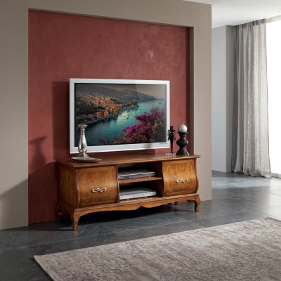Klassischer Brauner TV-Ständer Luxus Lowboard Wohnzimmer Möbel Design