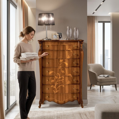 Luxuriöse Holzkommode im klassischen Stil neue Wohnzimmermöbel