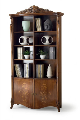 Wohnzimmer Bücherregal Klassische braune Möbel Holzregale