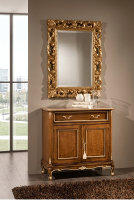 Wohnzimmer Möbel Braune Anrichte Holz Sideboard Zweitürig Schublade