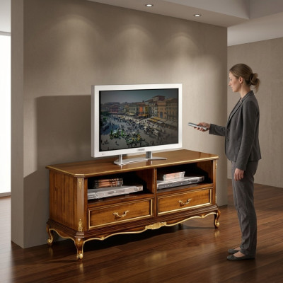Klassischer Brauner TV-Ständer Hochwertiges Sideboard Wohnzimmer Möbel