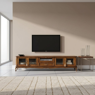 Exklusive Möbel Klassischer Stil Holz luxuriös TV-Ständer Lowboard