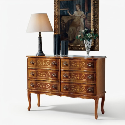 Hochwertige Kommode klassische Möbel Luxus Sideboard Schrank Holz Regal