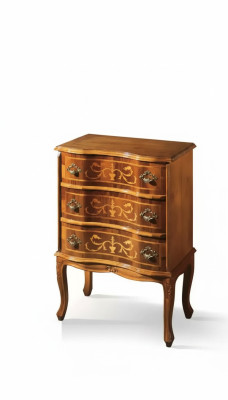 Klassische Kleine Kommode 3 Schubladen Wohnzimmer Holz Möbel Design