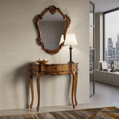 Elegant Braun Konsolentisch Spiegel Klassisch Schlafzimmer Set
