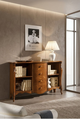 Bücherregal Holz freistehend Büro Regal elegant braun Schrank neu