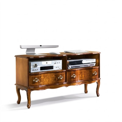 Klassisches Lowboard TV-Ständer RTV Schrank Schubladen Holz Design Neu