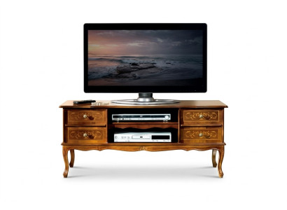 Klassischer Brauner rtv Luxus tv Schrank Lowboard Schubladen Holzmöbel