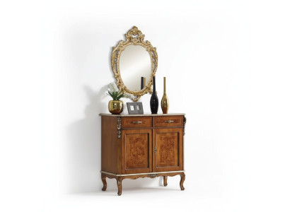 Hochwertiges luxuriöses klassisches Wohnzimmer Sideboard Holz Braun