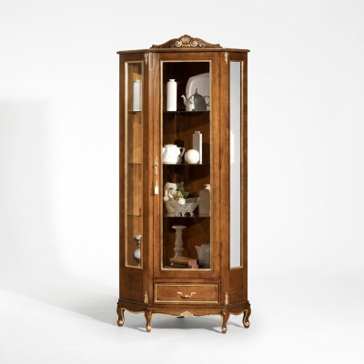 Luxuriöse hochwertige Vitrine aus braunem Holz Klassische Möbel