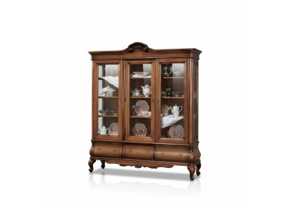 Wohnzimmer Vitrine Klassische Holzmöbel mit maßgeschneiderten Schubladen Vitrine