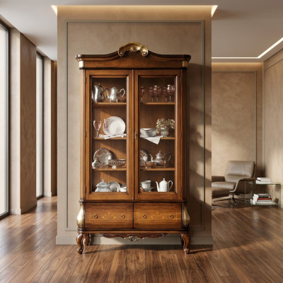 Luxus Vitrine Ausgefallene Möbel Schrank Vitrinen Glas Holz Schränke Neu