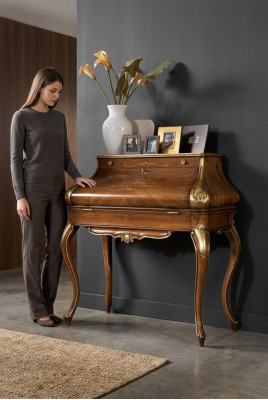 Design Luxus Braun Konsolentisch Schlafzimmer Möbel Schminktisch Holz